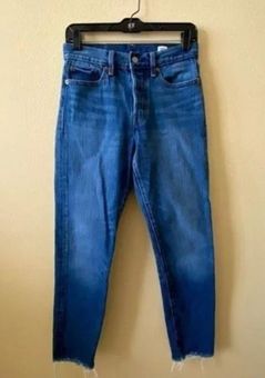 Levi's Wedgie Icon High Rise White Oak Cone Denim Skinny Raw Hem Jeans Blue  Size 27 - $60 - From Helen