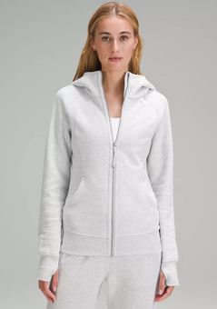 Lululemon Gray Grey Scuba Hoodie Sweatshirt Full Zip Dark Heathered White  logo 4