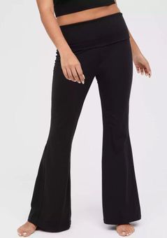 Aerie OFFLINE OG Foldover High Waisted Super Flare Leggings Black - $20  (60% Off Retail) - From Jordan