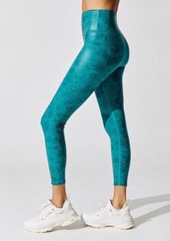 Carbon 38 Leatherette High Rise 7/8 Legging Size Large Dark Teal