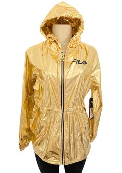 Metallic gold top fila jacket