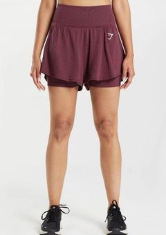 Gymshark NWOT Vital Seamless 2.0 2-IN-1 Shorts Baked Maroon Marl