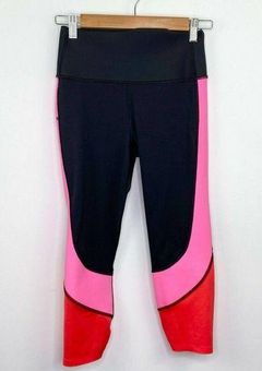 Gap Fit Sculpt Black Pink Red Compression Leggings Women's Size