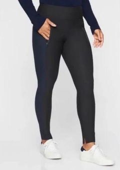 Athleta Stellar Tight Pants Leggings Black Navy Blue Two Tone Zipper  Pockets Med - $42 - From Megan