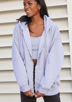 Brandy Melville blue oversized zip-up hoodie