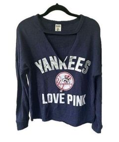 Victoria's Secret PINK MLB New York Yankees Fan Gear Cutout Pullover Sweatshirt