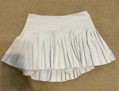 White Goldhinge Pleated Skirt