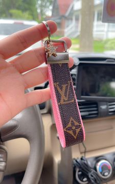 Repurposed Upcycled monogram Keychain Key fob