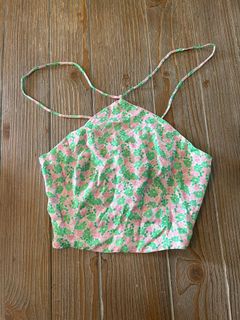 Floral Tie Halter Top