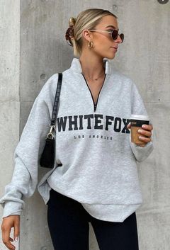 White Fox Grey Quarter Zip