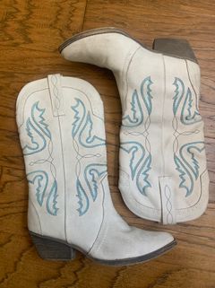 White and blue cowboy boots