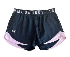 Under Armour Black Pink Logo Running Shorts Womens Size S Loose NWT Activewear