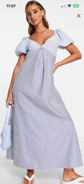 DESIGN mixed stripe cotton midi dress