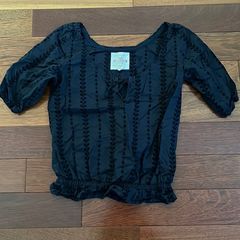 Hollister | Eyelet Blouse Navy Blue XS