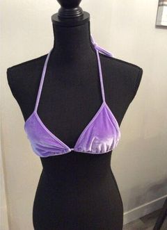 Triangl Small S Purple Bikini top swim wear Velvet feel Womens