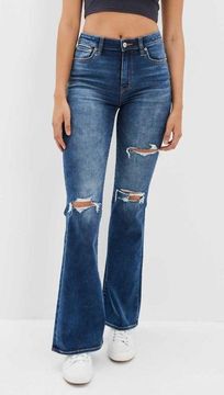 super high waisted flare jeans