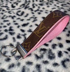 Repurposed Upcycled Keychain Wristlet Keyring Key Fob 