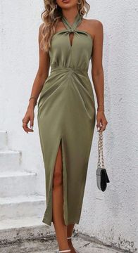 Twist Front Halter Dress