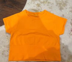 orange  sidewalk seamless cropped t-shirt