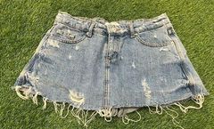 Zara Premium Denim Collection Women's Skort Size 4 Distressed  Medium Wash 90's