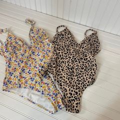 Shade & Shore Floral & Leopard Print One Piece Swimsuit Bundle Size L
