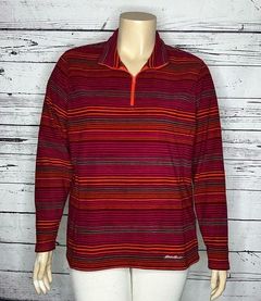 Eddie Bauer NWT Women’s Size 2XL Stripe 1/4 Zip Fleece Pullover Sweatshirt Top