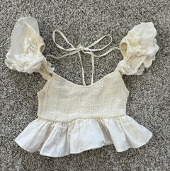 White Ruffle Tank Top