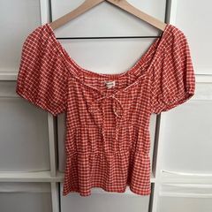 Madewell Gingham Puff Sleeve Blouse