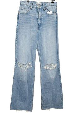Wide Leg High Rise Distressed Jeans Size 4 new