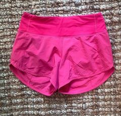 LULULEMON SIZE 2 RED SPEED UP SHORTS HR