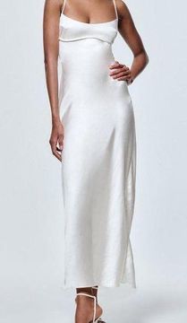 Satin Maxi White Dress 