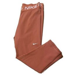 Nike Pro Large Coral Orange Cropped Capri Leggings EUC