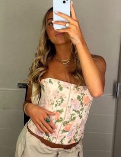 NWT  Blogger Fave Floral Strapless Corset Top