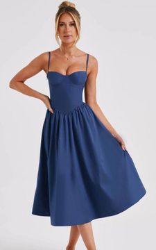 Navy Blue Lily Corset Sundress