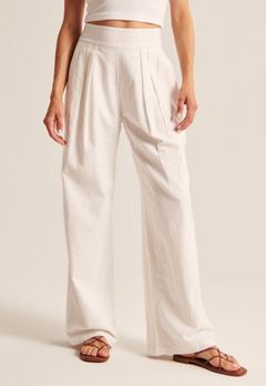 Linen-Blend Ultra Wide Leg Pant