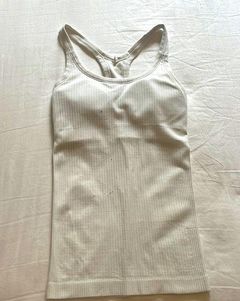White lululemon tank top with built in bra size 2