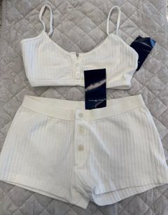 White Ribbed Set