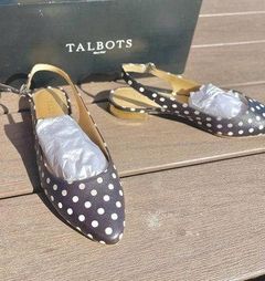 7 1/2 Talbots sandal, polkadot, black, and white​​​​​​​​​