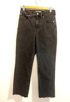 Madewell Women's Curvy Perfect Vintage Straight Leg Raw Hem Jean Black sz. 27P