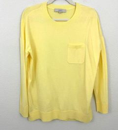 Loft Women's Pocket Tunic Lightweight Sweater Yellow Size M