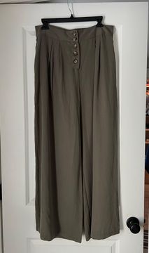 Wide Leg Olive Green Pants