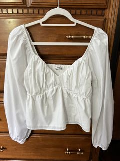 white Pleated Blouse