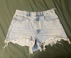 High Rise Light Wash Denim Shorts