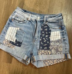 Patchwork Denim Jean Shorts