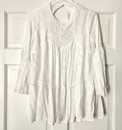 3 for $20 Free People Kiss Kiss Lace Inset Tunic White Size XS