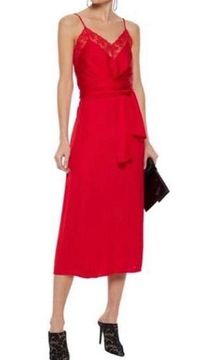 Sandro red silk dress