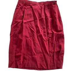 Gianni Sport Skirt Womens 6 Knee Length Straight Pencil Red Poly Linen Vintage