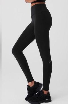 ALO Yoga Airbrush High Rise / High Waist Full Length Leggings Black Size Medium