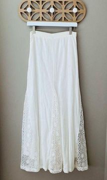 Lace Maxi Skirt White Sz Medium
