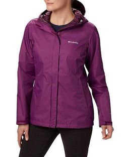 purple columbia rain jacket